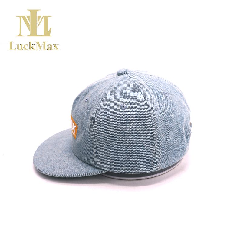 Baseball Cap Flat Brim 6 -panel Denim Snapback Hat Embroidered Logo Camo Custom Your Own 3D Black Plain Embroidery Pcs